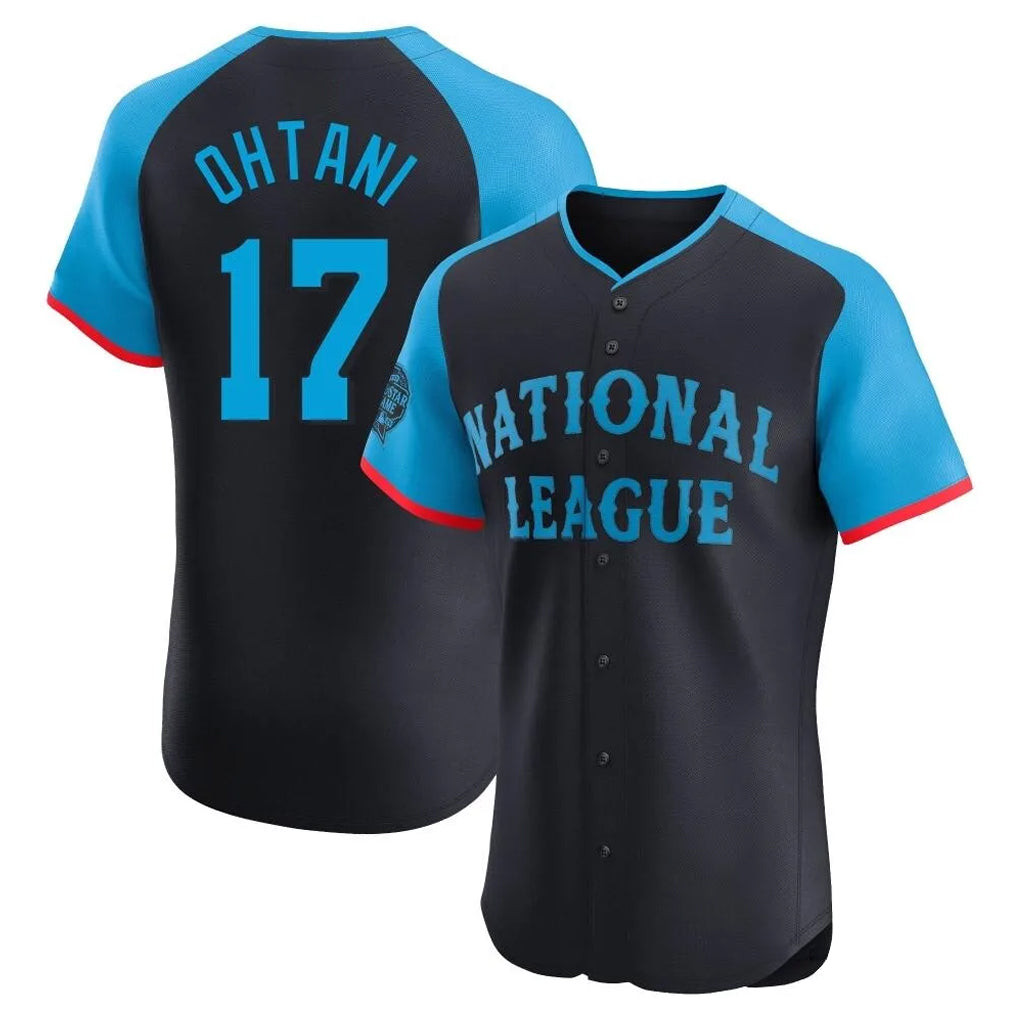 LA.Dodgers #17 Shohei Ohtani Player Black National League All-Star Limited Elite Home Ddoa Stitched Jerseys