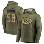 KC.Chiefs #58 Derrick Thomas Player Salute to Service Limited Olive Hoodies Ddoa Stitched Jerseys
