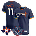 H.Astros #11 Cam Smith Player Navy City Connect Texas Patch Vapor Premier Limited Elite Home Ddoa Stitched Jerseys