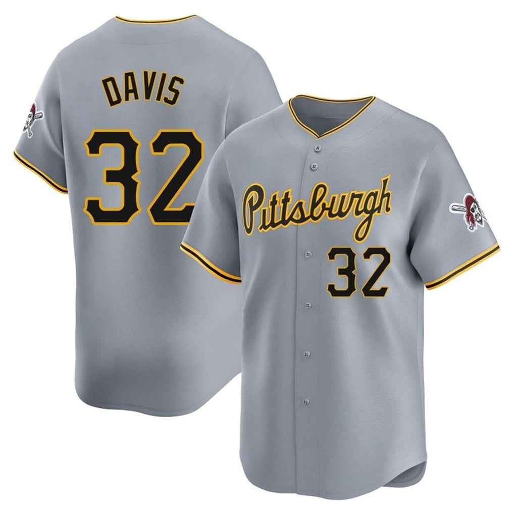 P.Pirates #32 Henry Davis Player Gray Road Home Limited Ddoa Stitched Jerseys