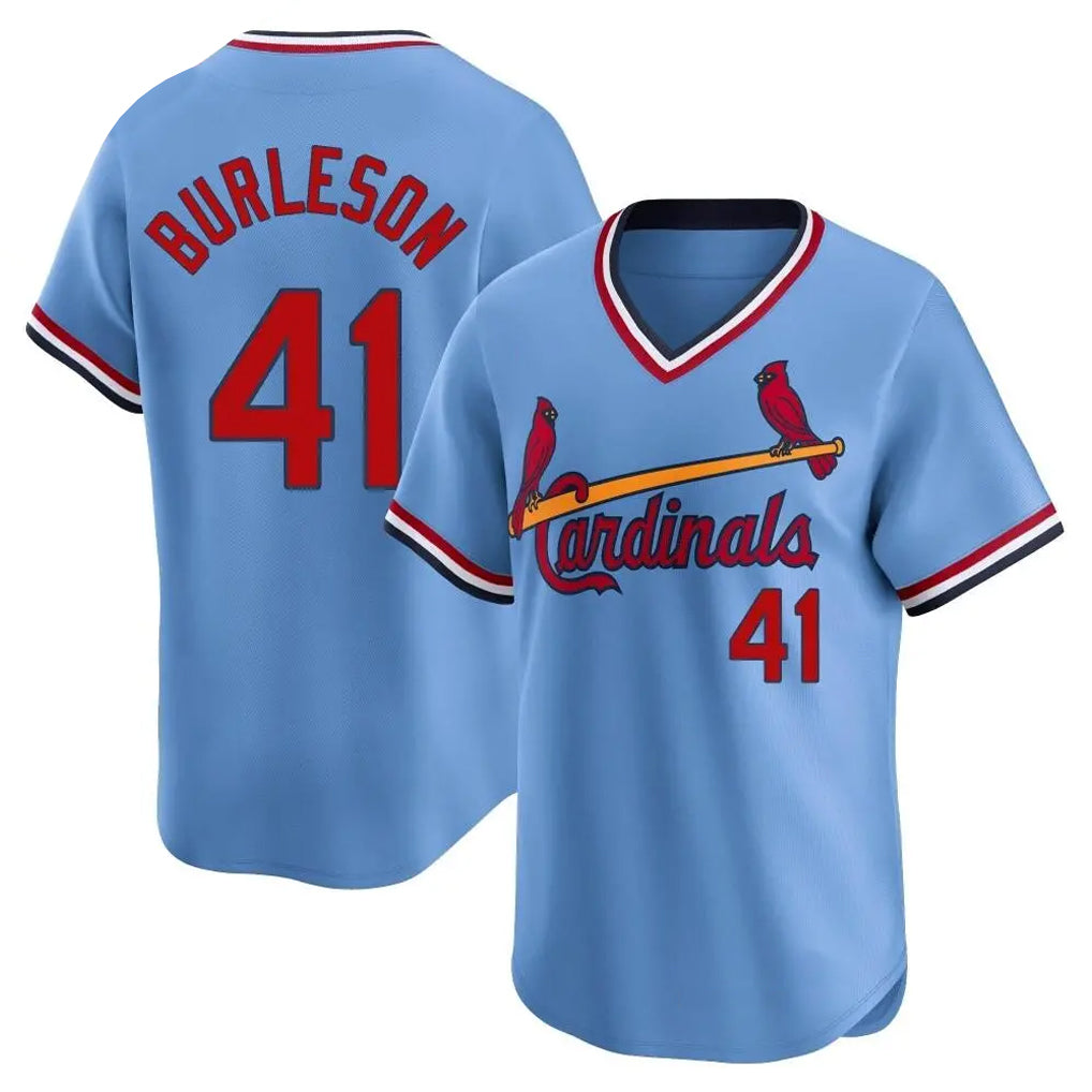 St. Louis Cardinals #41 Alec Burleson Player Light Blue City Connect Home T-shirt Ddoa Stitched Jerseys