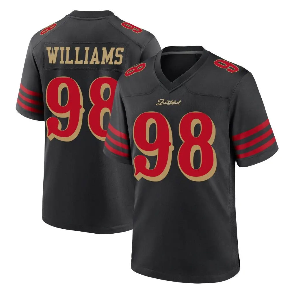 SF.49ers #98 Mykel Williams Player Black Rivalries Collection Home Game Ddoa Stitched Jerseys
