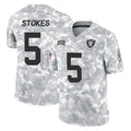 LV.Raiders #5 Eric Stokes Player Arctic Camo Salute To Service Limited Game Ddoa Stitched Jerseys
