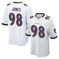 B.Ravens #98 Travis Jones Player White Home Game Ddoa Stitched Jerseys