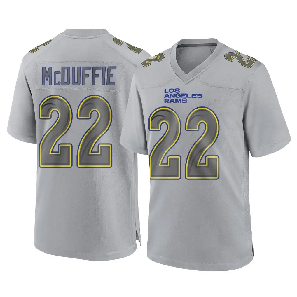 LA.Rams #22 Trent McDuffie Player Gray Atmosphere Fashion Home Game Ddoa Stitched Jerseys