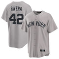 NY.Yankees #42 Mariano Rivera Player Gray Game Home Ddoa Stitched Jerseys