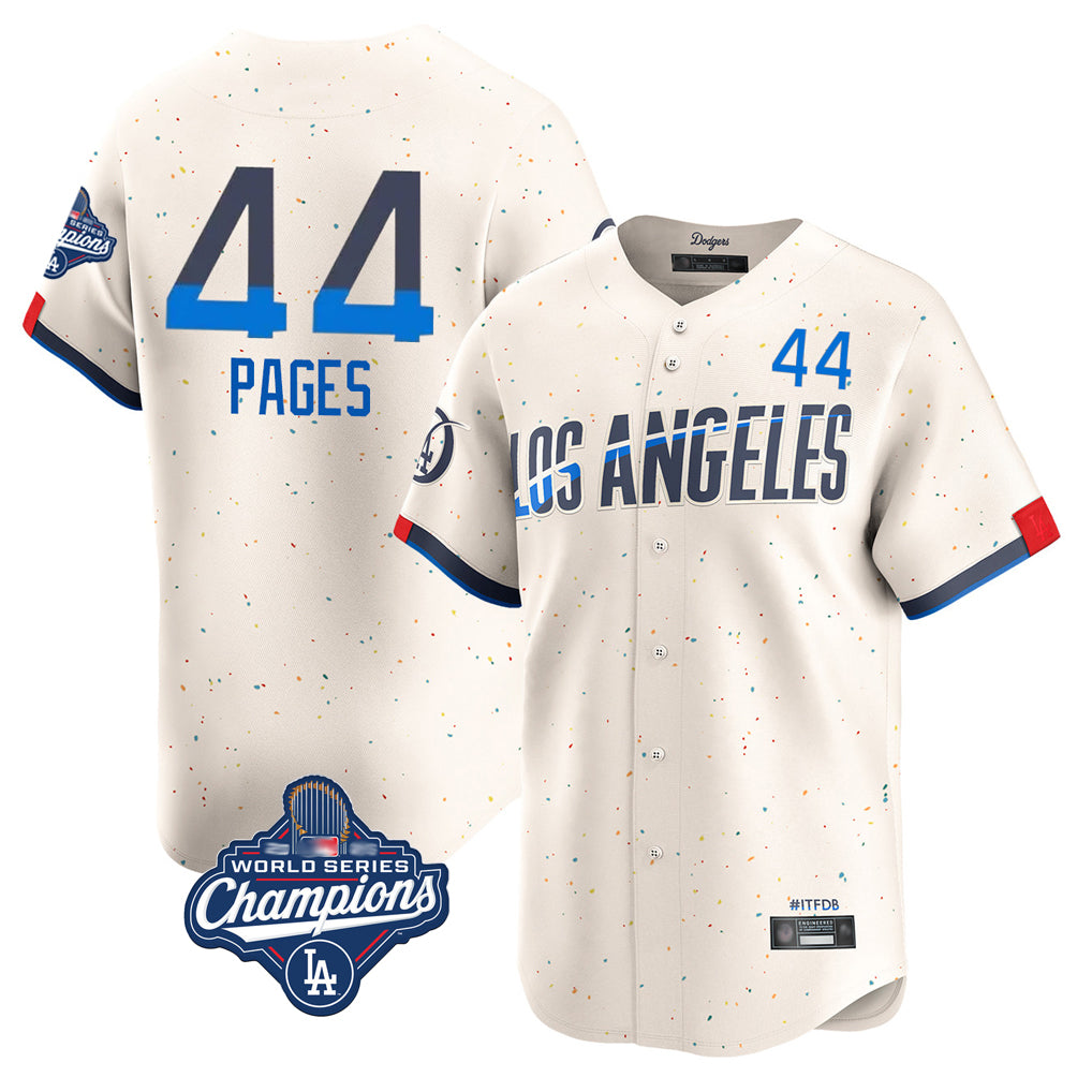 LA.Dodgers #44 Andy Pages Player Cream World Series Meet City Connect Limited Home Ddoa Stitched Jerseys
