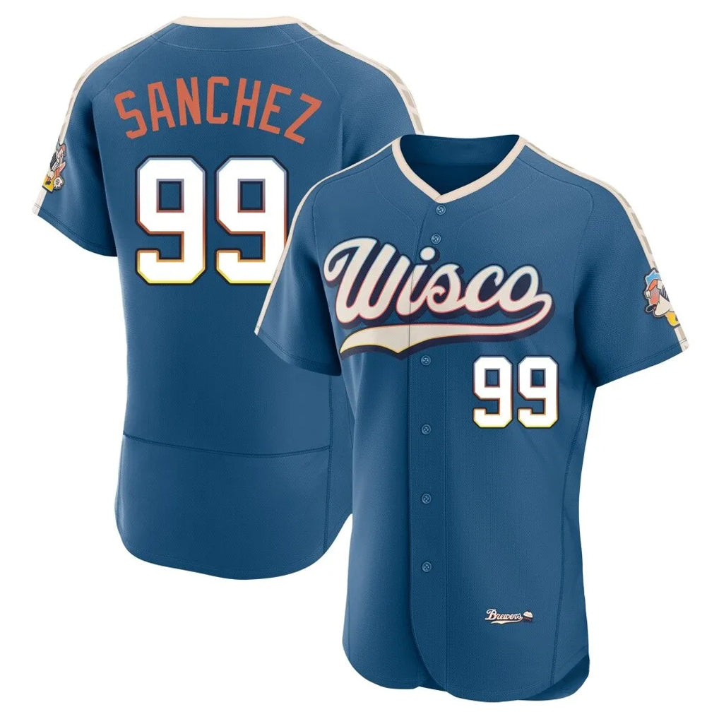 M.Brewers #99 Gary Sanchez Player Blue 2026 City Connect Home Limited Elite Ddoa Stitched Jerseys