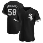 C.White Sox #58 Seranthony Dom¨ªnguez Player Black Limited Elite Home Ddoa Stitched Jerseys