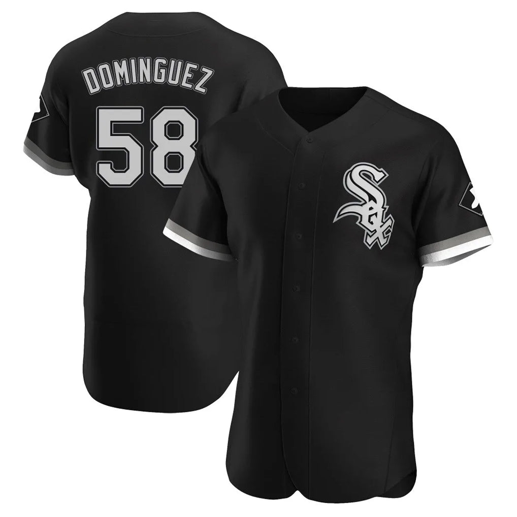 C.White Sox #58 Seranthony Dom¨ªnguez Player Black Limited Elite Home Ddoa Stitched Jerseys