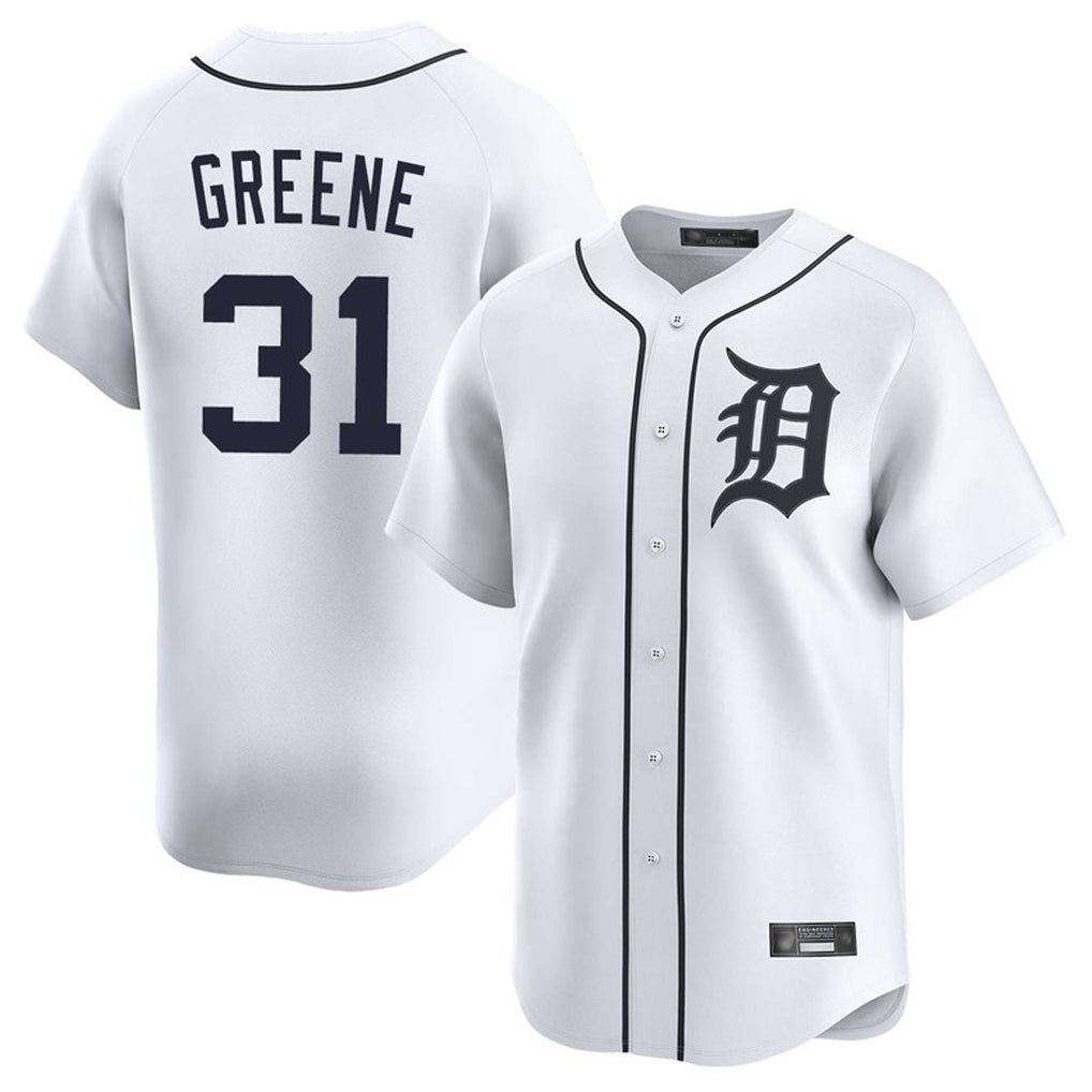 D.Tigers #31 Riley Greene Player White Home Limited Ddoa Stitched Jerseys