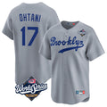 LA.Dodgers #17 Shohei Ohtani Player Gray World Series Game Limited Home Ddoa Stitched Jerseys