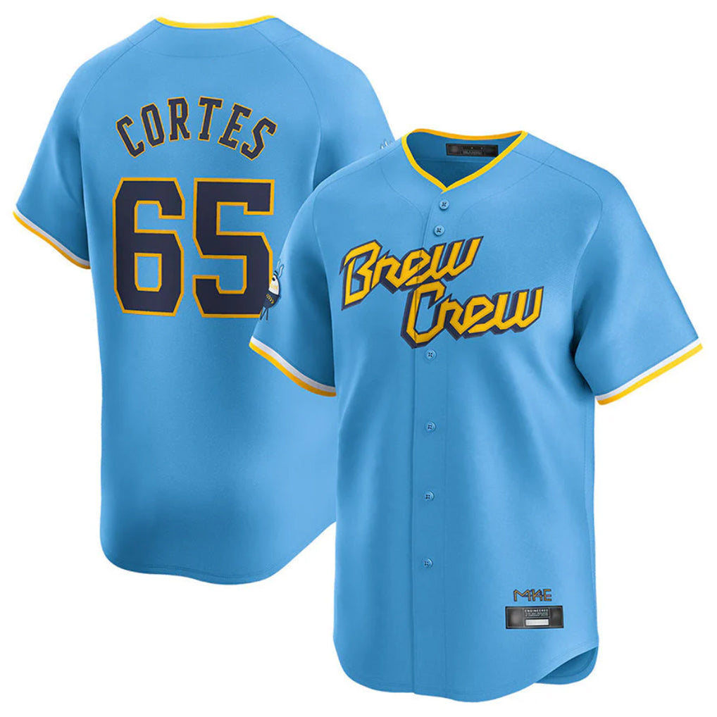 M.Brewers #65 Nestor Cortes Player Light Blue City Connect Home Limited Ddoa Stitched Jerseys