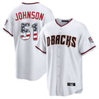 A.Diamondbacks #51 Randy Johnson Player White USA 250 Fourth of July Home Game Ddoa250Ys Stitched Jerseys