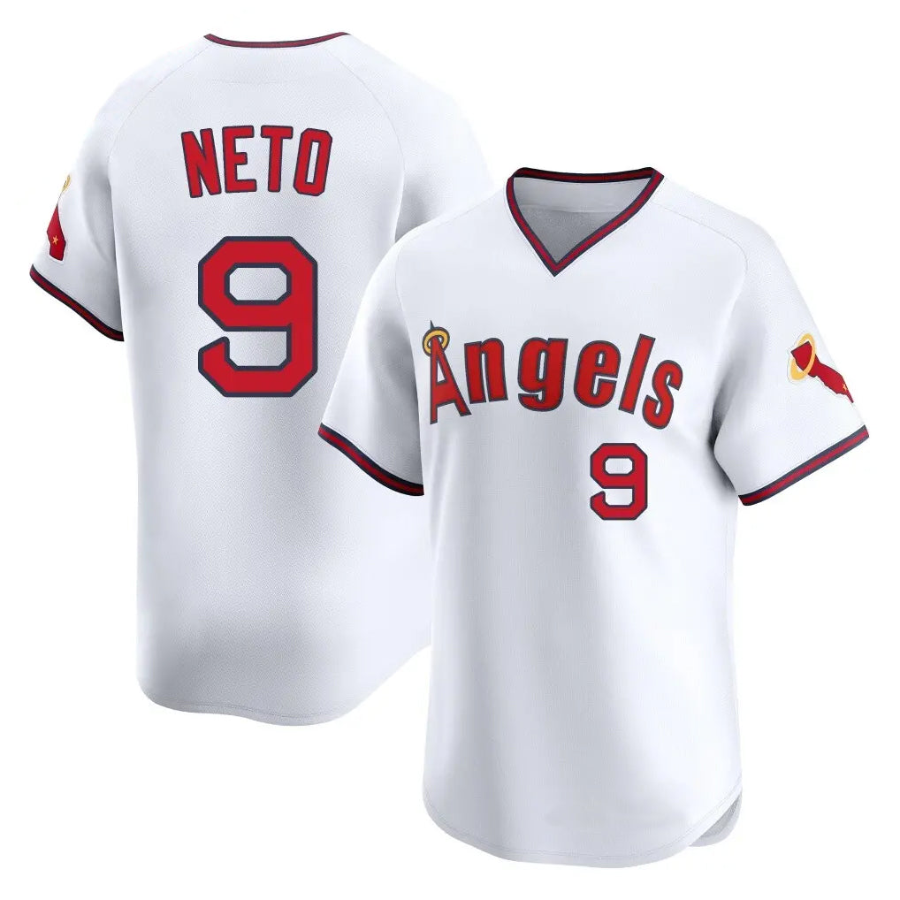 LA.Angels #9 Zach Neto Player White T-shirt Home Limited Ddoa Stitched Jerseys
