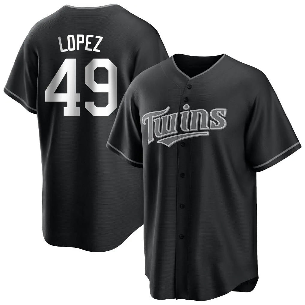 M.Twins #49 Pablo Lopez Player Black Home Game Ddoa Stitched Jerseys