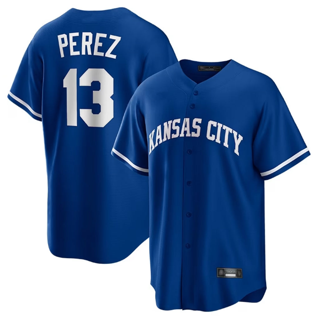 KC.Royals #13 Salvador Perez Player Royal Game Home Ddoa Stitched Jerseys
