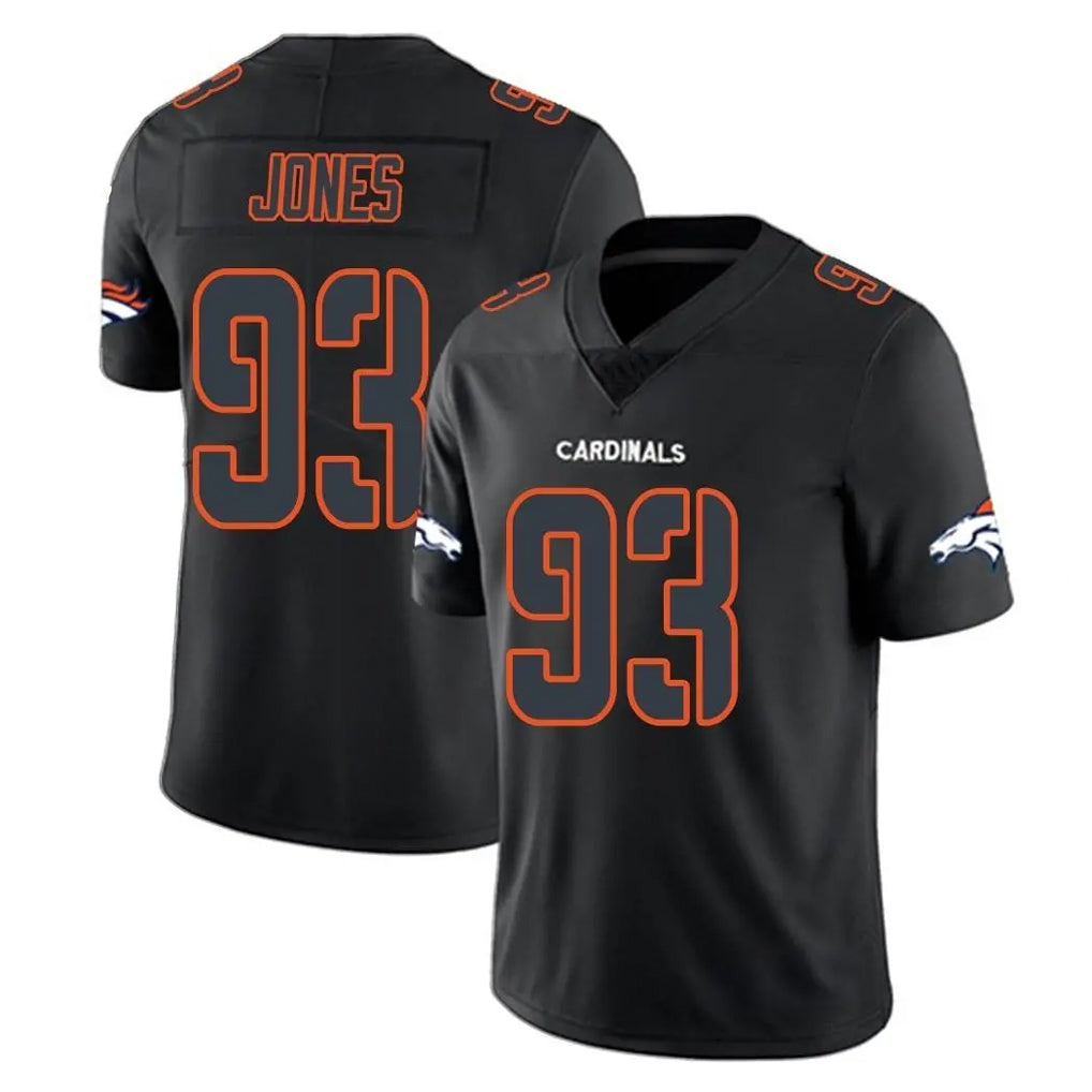 D.Broncos #93 D.J. Jones Player Black Impact Limited Game Ddoa Stitched Jerseys