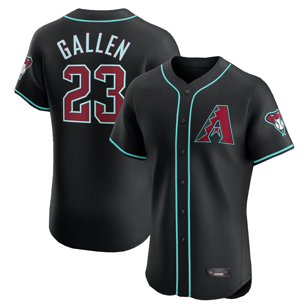 A.Diamondbacks #23 Zac Gallen Player Black Limited Elite Home Game Ddoa Stitched Jerseys