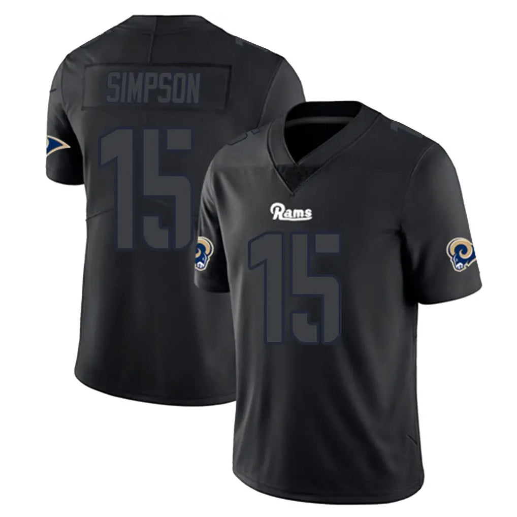 LA.Rams #15 Ty Simpson Player Black Impact Limited Home Game Ddoa Stitched Jerseys