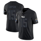 LA.Rams #15 Ty Simpson Player Black Impact Limited Home Game Ddoa Stitched Jerseys