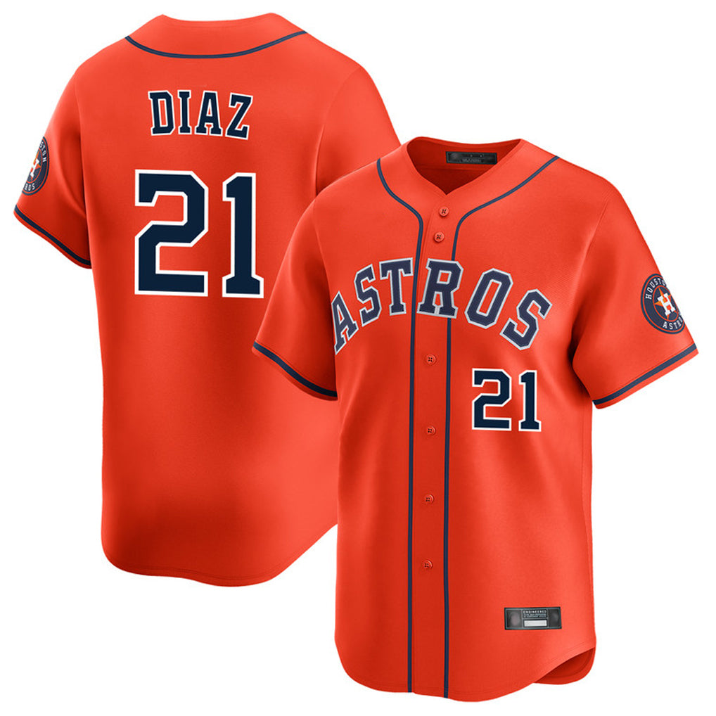 H.Astros #21 Yainer Diaz Player Orange Home Limited Ddoa Stitched Jerseys