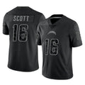 LA.Chargers #16 J.K. Scott Player Black Limited Reflective Home Game Ddoa Stitched Jerseys