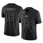 LA.Chargers #16 J.K. Scott Player Black Limited Reflective Home Game Ddoa Stitched Jerseys