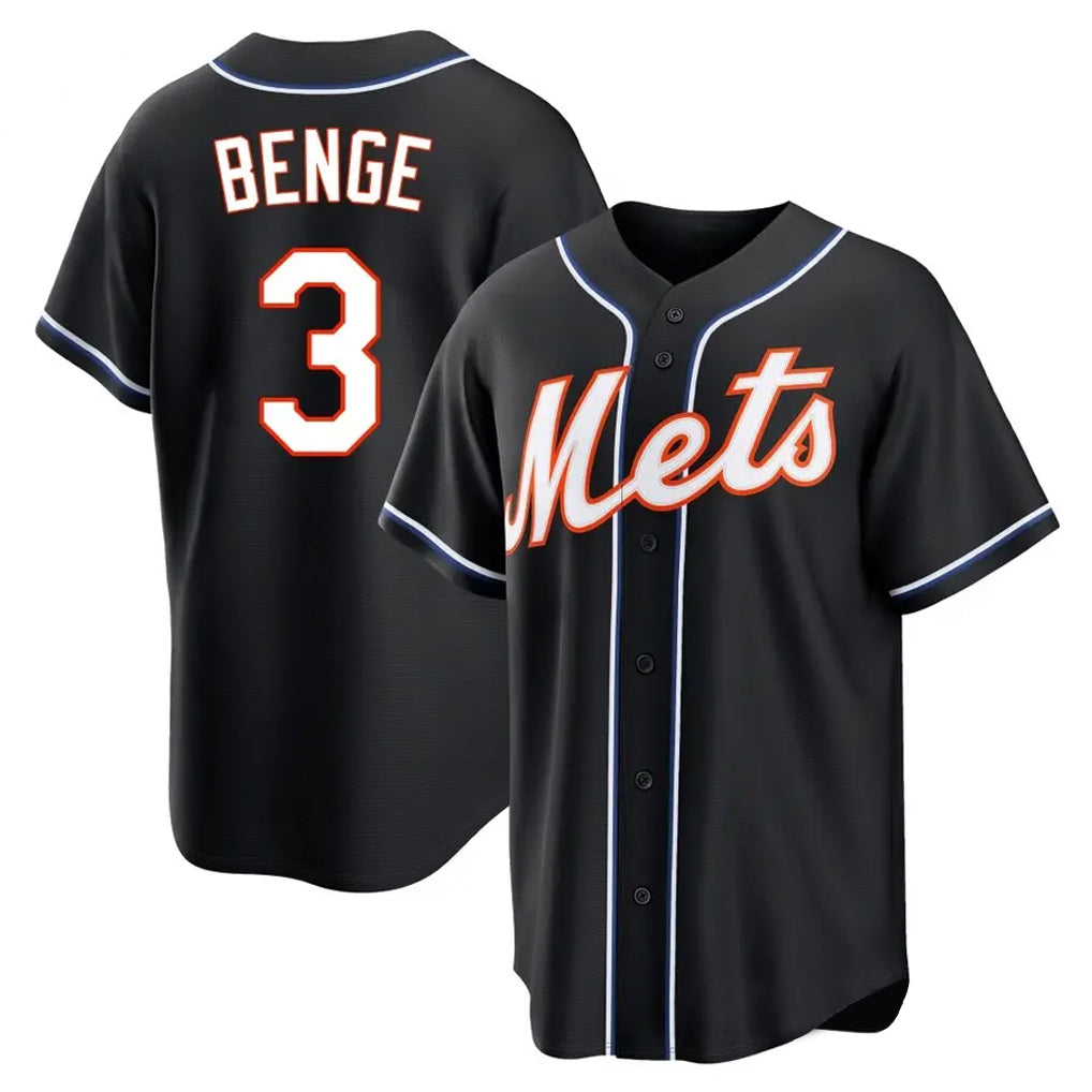 NY.Mets #3 Carson Benge Player Black Fashion Out Game Ddoa Stitched Jerseys