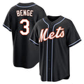 NY.Mets #3 Carson Benge Player Black Fashion Out Game Ddoa Stitched Jerseys