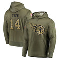 T.Titans #14 Carnell Tate Player Olive Salute to Service Pullover Hoodies Home Game Ddoa Stitched Jerseys