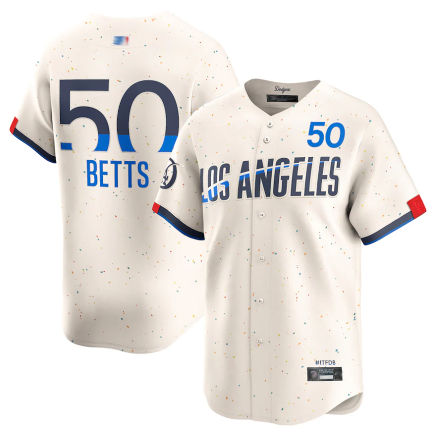 LA.Dodgers #50 Mookie Betts Player Cream City Connect Limited Ddoa Stitched Jerseys