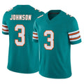 M.Dolphins #3 Chris Johnson Player Aqua Limited Alternate Vapor F.U.S.E. Home Game Ddoa Stitched Jerseys