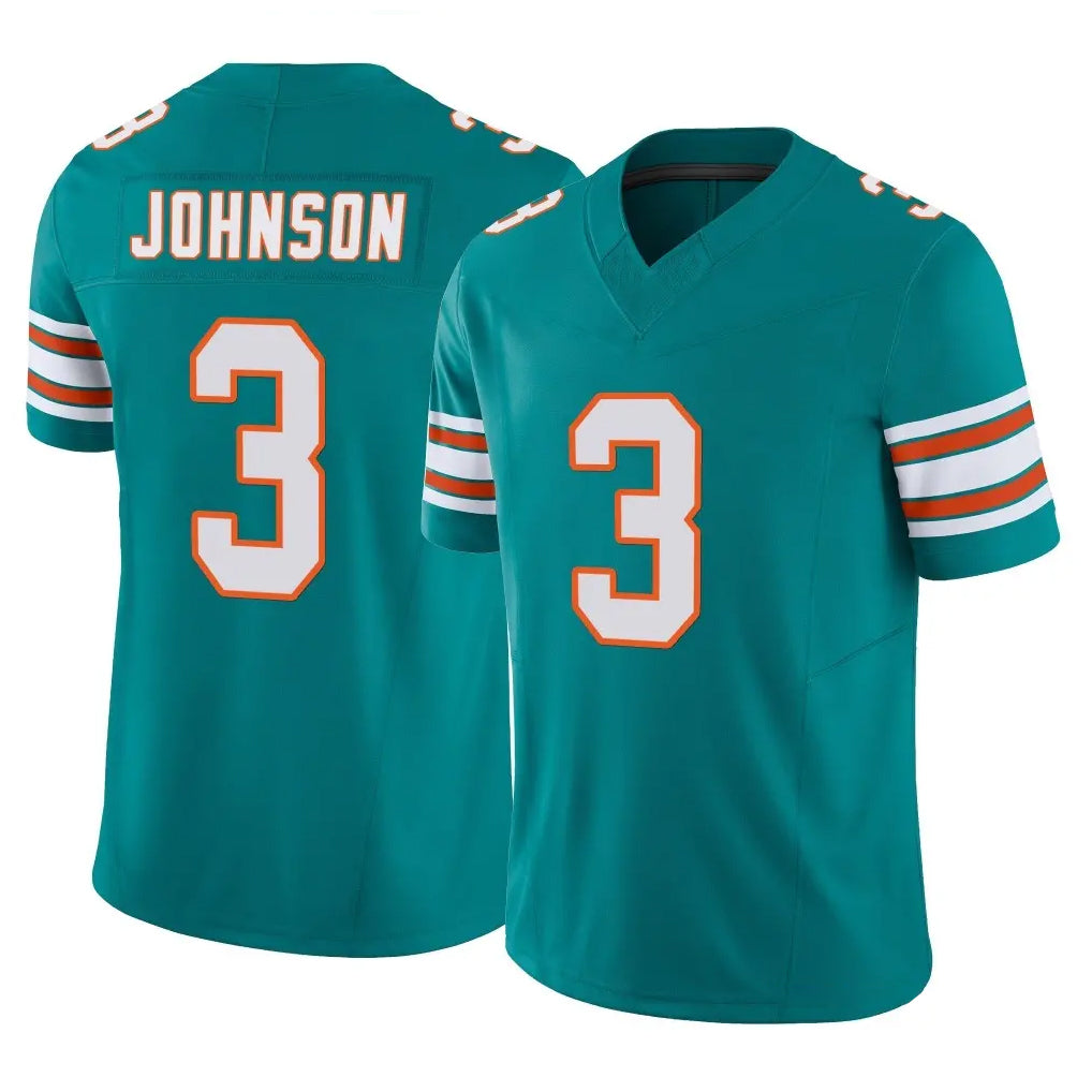 M.Dolphins #3 Chris Johnson Player Aqua Limited Alternate Vapor F.U.S.E. Home Game Ddoa Stitched Jerseys