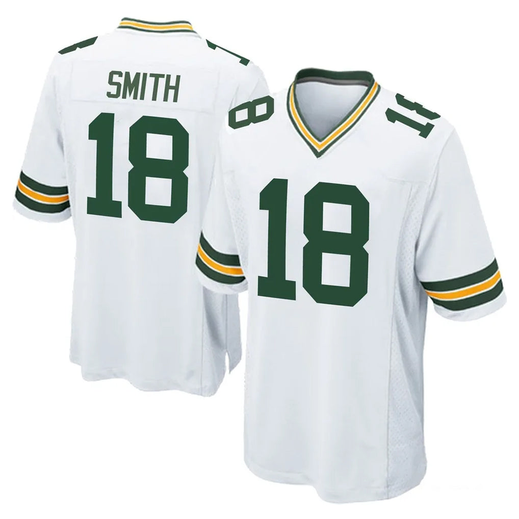 GB.Packers #18 Jonnu Smith Player White Home Game Ddoa Stitched Jerseys
