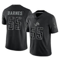 D.Lions #55 Derrick Barnes Player Black Reflective Limited Home Game Ddoa Stitched Jerseys
