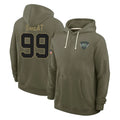 NY.Jets #99 T'Vondre Sweat Player Olive Salute to Service Pullover Hoodies Limited Ddoa Stitched Jerseys