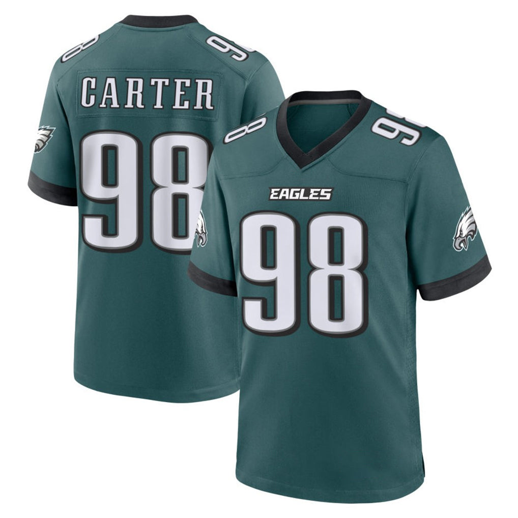 P.Eagles #98 Jalen Carter Player Green Home Game Ddoa Stitched Jerseys