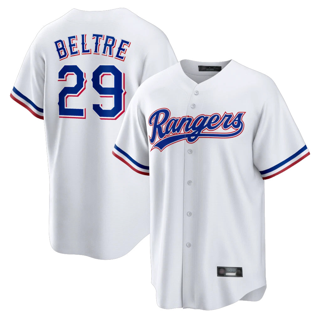 T.Rangers #29 Adrian Beltre Player White Home Game Ddoa Stitched Jerseys