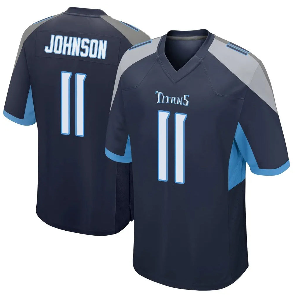 T.Titans #11 Jermaine Johnson II Player Navy Home Game Ddoa Stitched Jerseys