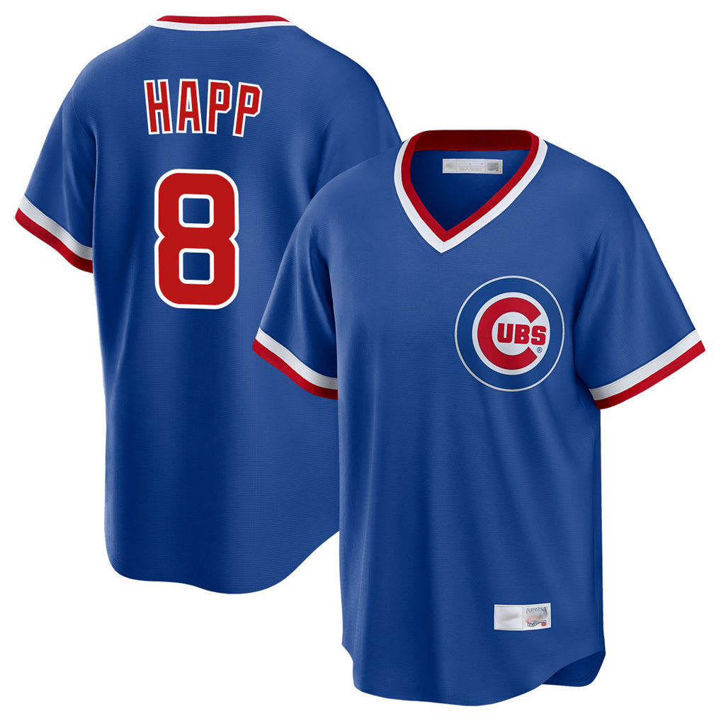 C.Cubs #8 Ian Happ Player Royal T-shirt Cooperstown Collection Limited Ddoa Stitched Jerseys