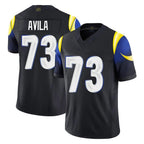 LA.Rams #73 Steve Avila Player Black Midnight Rivalries Collection Limited Home Game Ddoa Stitched Jerseys