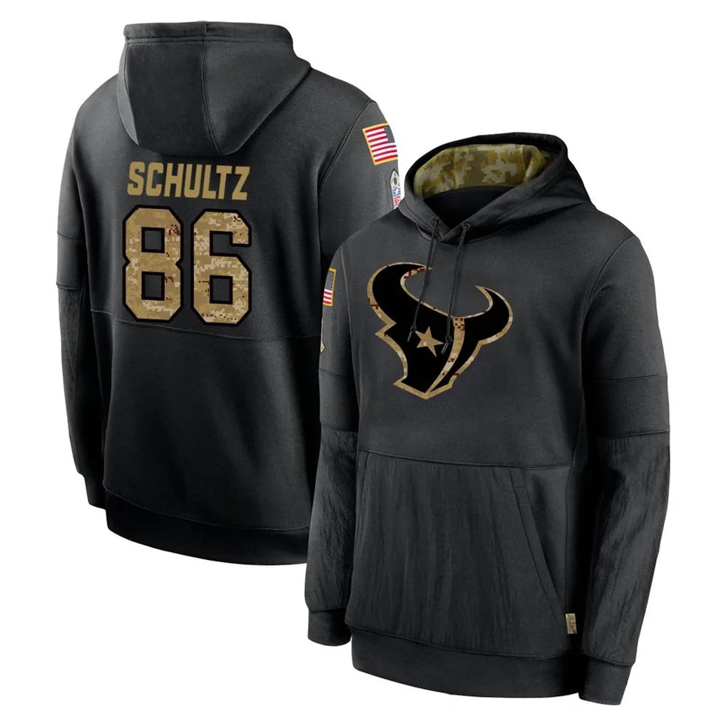 H.Texans #86 Dalton Schultz Player Black Salute to Service Hoodies Limited Game Ddoa Stitched Jerseys