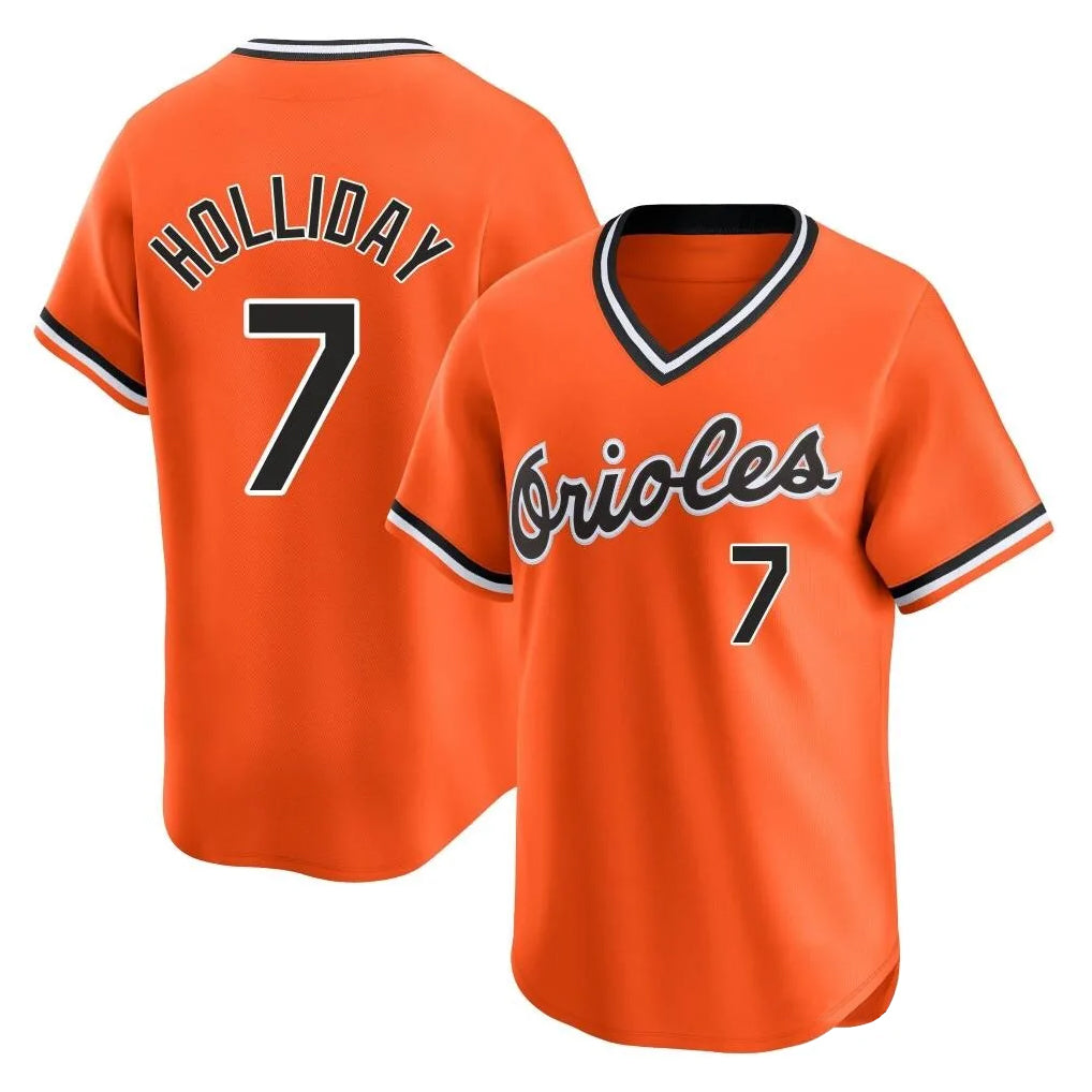 B.Orioles #7 Jackson Holliday Player Orange T-shirt Limited Home Game Ddoa Stitched Jerseys