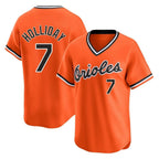 B.Orioles #7 Jackson Holliday Player Orange T-shirt Limited Home Game Ddoa Stitched Jerseys
