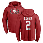 SF.49ers #2 Deommodore Lenoir Player Red LOGO Pullover Hoodies Home Game Ddoa Stitched Jerseys