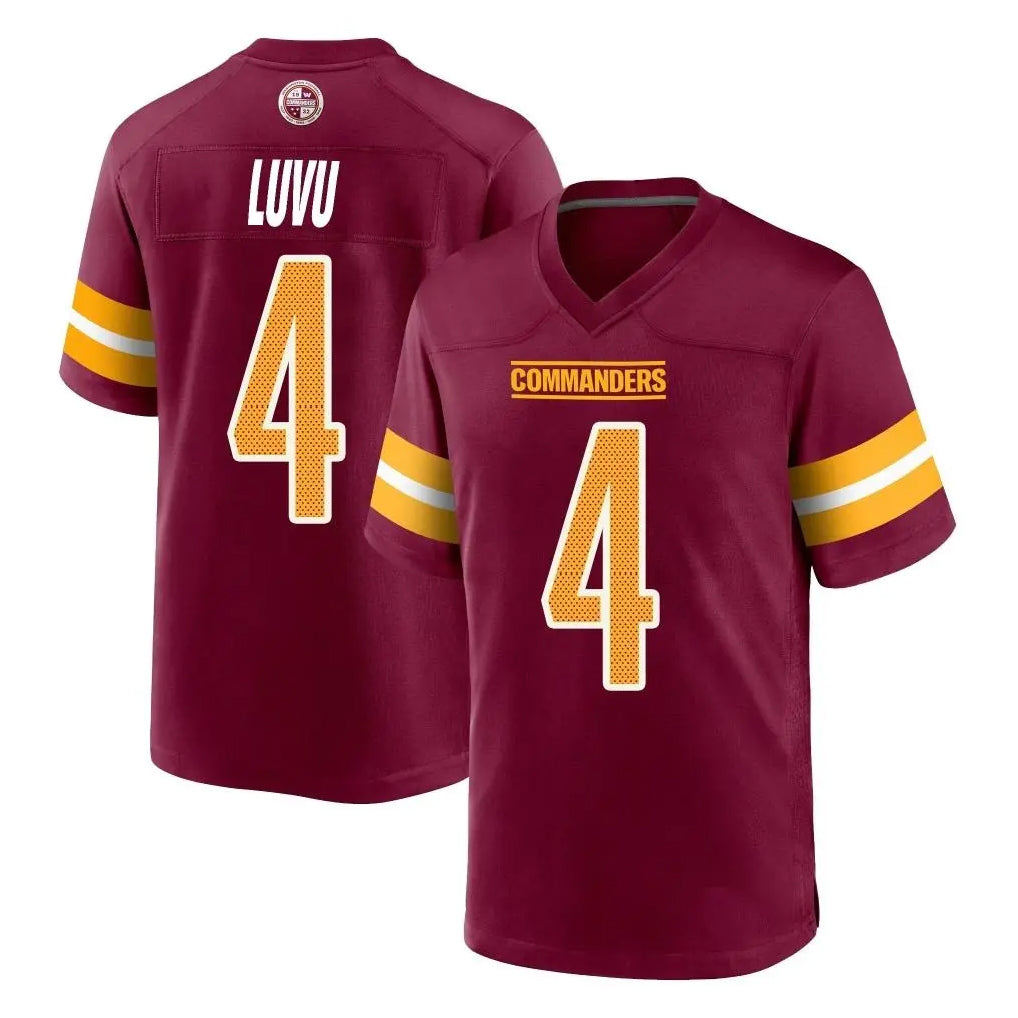 W.Commanders #4 Frankie Luvu Player Burgundy Home Game Ddoa Stitched Jerseys