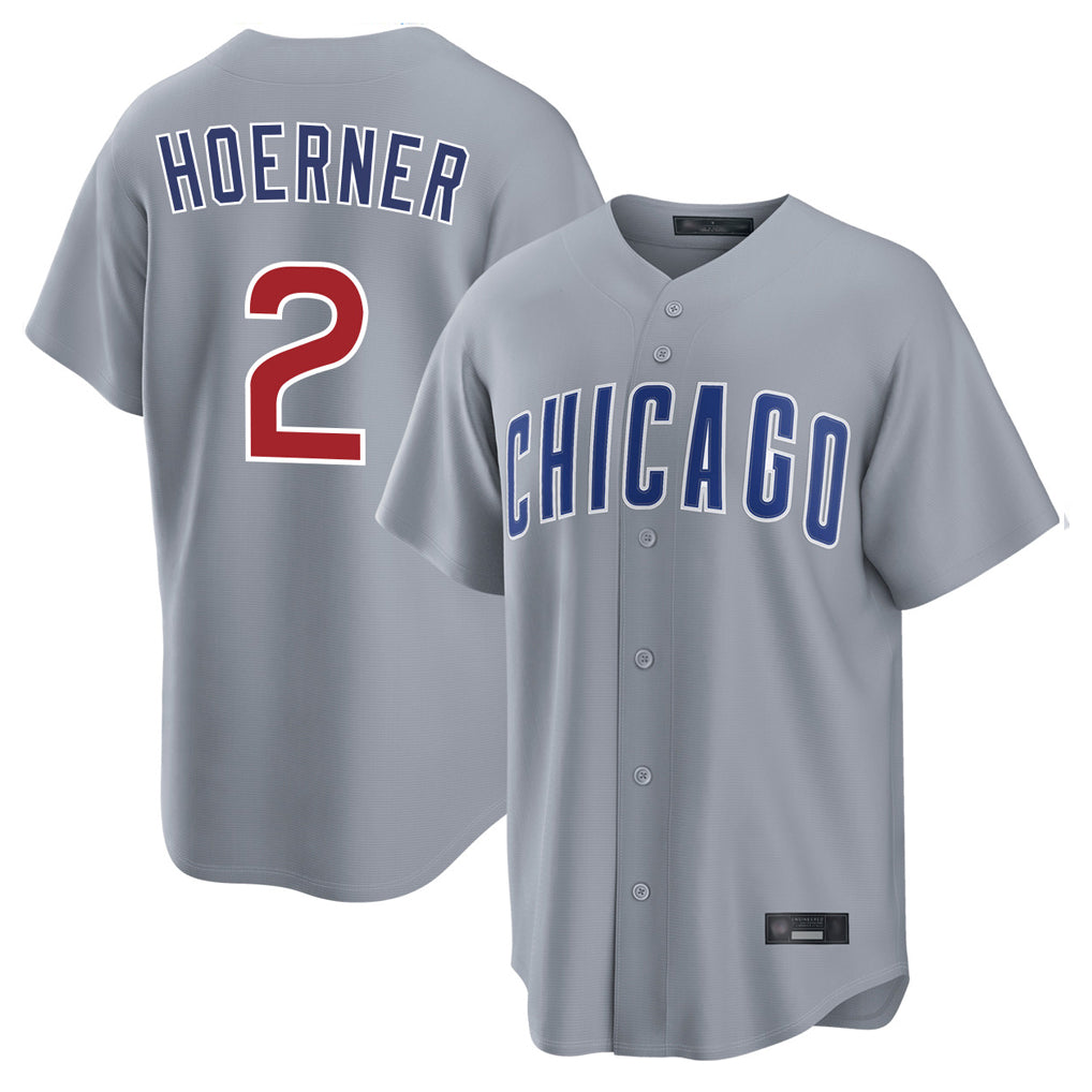C.Cubs #2 Nico Hoerner Player Gray Home Game Ddoa Stitched Jerseys
