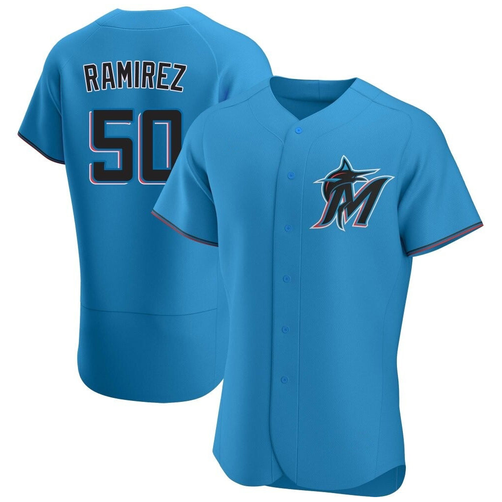 M.Marlins #50 Agustin Ramirez Player Blue Home Limited Elite Ddoa Stitched Jerseys