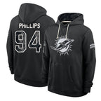 M.Dolphins #94 Jordan Phillips Player 2026 Black Logo Pullover Hoodies Limited Game Ddoa Stitched Jerseys